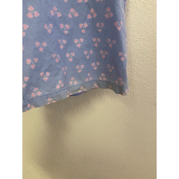 vintage Blue Ginger Hawaii 100% cotton blue pink hearts cute button up shirt - Picture 9 of 10